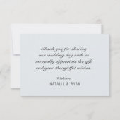 blauwe waterverf bloemen bruiloft bedankt (Achterkant)