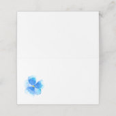 Blauwe waterverf bloemen bruiloft evenement plaats (Buitenkant ongevouwen)