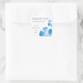 Blauwe Waterverf Bloemen Dank u Stickers (Tas)