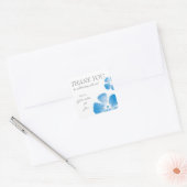 Blauwe Waterverf Bloemen Dank u Stickers (Envelop)