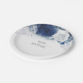 Blauwe Waterverf bloemen Elegant Wedding Papieren Bordje (Gekanteld)