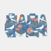 Blauwe Waterverf  bloemen en vogels Bedankdoosjes (Uitgevouwen)