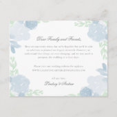 Blauwe Waterverf Bloemen Huwelijk Uitstelkaart Informatiekaartje (Voorkant)