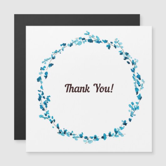 Blauwe waterverf bloemen met adem (Voorkant / Achterkant)