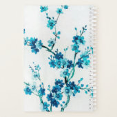 Blauwe Waterverf bloemen | Monogrammen Planner (Achterkant)