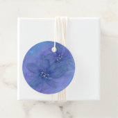 Blauwe Waterverf bloemen Ronde Cadeaus/Prijs Label (In situ)