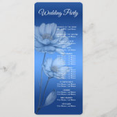 Blauwe Waterverf Bloemen Trouwprogramma Programma (Achterkant)