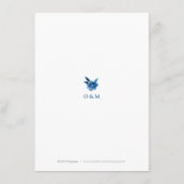 Blauwe Waterverf bloemenChinoiserie Trouwdetails Informatiekaartje (Achterkant)