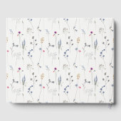 Blauwe Waterverf Bloemenkroon Bruiloft Gastenboek (Achterkant)