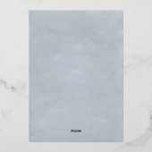 Blauwe Waterverf Bodembestemming bruiloft Folie Uitnodiging (Achterkant)