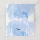 Blauwe waterverf & bomen winter bruiloft escort ka (Buitenkant ongevouwen)