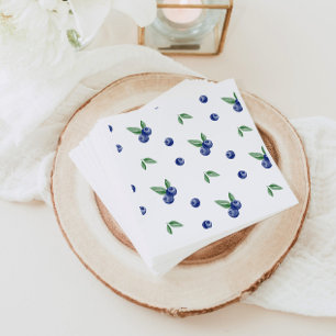 Blauwe Waterverf bosbes lieve verjaardag Servet