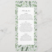 Blauwe waterverf botanische bruiloft menu (Voorkant)