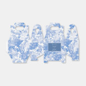 Blauwe Waterverf Botanische Florals Weddenschap Bedankdoosjes (Uitgevouwen)