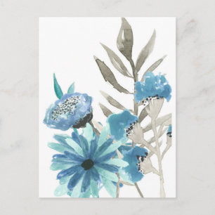 Blauwe Waterverf Briefkaart