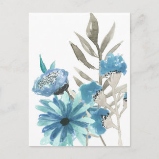 Blauwe Waterverf Briefkaart