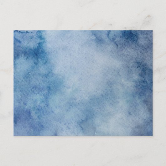 Blauwe Waterverf Briefkaart (Voorkant)