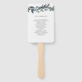 Blauwe Waterverf | Bruiloft Handwaaier (Achterkant)