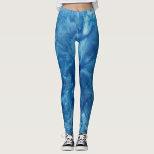 Blauwe Waterverf burst Leggings