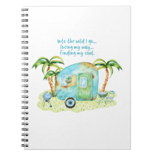 Blauwe Waterverf Camper Caravan - Mijn ziel vinden Notitieboek
