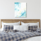 Blauwe waterverf canvas afdruk (Insitu (Slaapkamer))