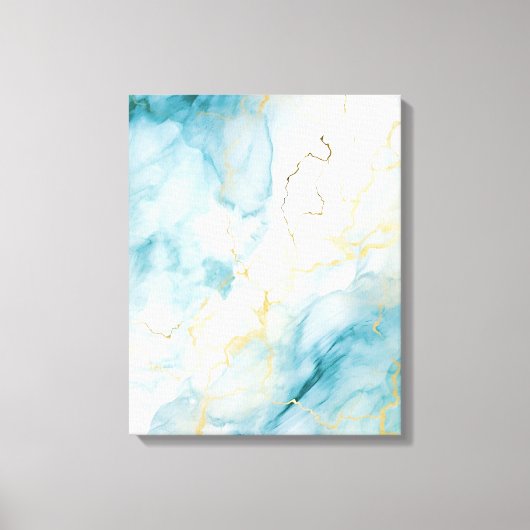 Blauwe waterverf canvas afdruk (Voorkant)