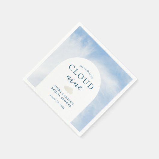 Blauwe Waterverf Cloud 9 Vrijgezellenfeest Servet (Hoek)