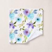 Blauwe Waterverf - Echte handdoekset Bad Handdoek (Wasdoekje)