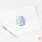 Blauwe Waterverf eend Sticker (Envelop)