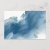 Blauwe Waterverf en Bloemen Bruiloft Receptie & Informatiekaartje (Achterkant)