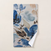 Blauwe Waterverf - Floral Design Towel Set Bad Handdoek (Handdoek)