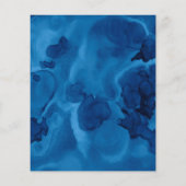 Blauwe Waterverf floral Elegant Wedding budget Flyer (Achterkant)