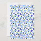 Blauwe Waterverf Floral Garden Baby shower Kaart (Achterkant)
