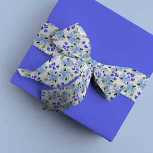 Blauwe Waterverf Floral Garden Lint