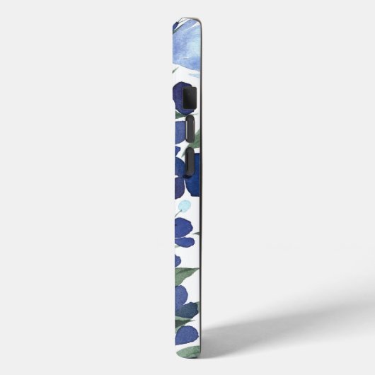 Blauwe Waterverf Floral iPhone / iPad case (Achterkant / Links)