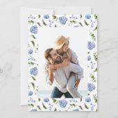 Blauwe Waterverf Floral Wedding Save The Date (Achterkant)