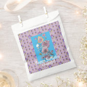 Blauwe Waterverf florale meisjes Favor Bags Bedankzakje (Geknipt)