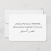 Blauwe waterverf florje dank je kaart (Achterkant)