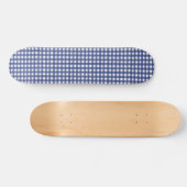 Blauwe Waterverf Gingham Skateboard (Horizontaal)