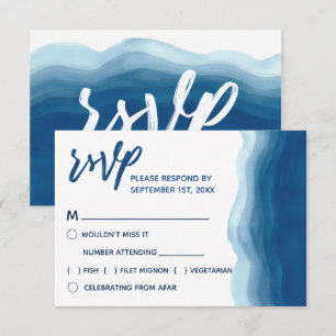 Blauwe Waterverf golf RSVP Maaltijdkeuze Kaart