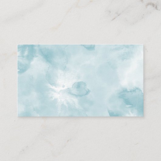 Blauwe Waterverf gouden bruiloft website Informatiekaartje (Achterkant)