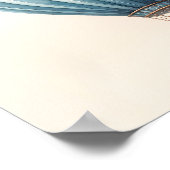  blauwe Waterverf heteluchtballon Poster (Hoek)