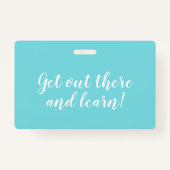 Blauwe Waterverf Homeschool Educator ID Badge (Achterkant)