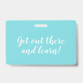 Blauwe Waterverf Homeschool Student ID Badge (Back)