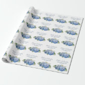 Blauwe Waterverf Hydrangea Flowers Cadeaupapier (Uitgerold)