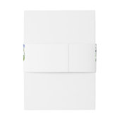 Blauwe Waterverf Hydrangea Trouw Buikband Uitnodigingen Wikkel (Achterkant Voorbeeld)