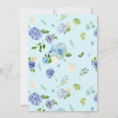 Blauwe Waterverf Hydrangeas en Rozen Baby shower Kaart (Achterkant)