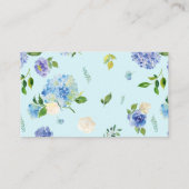 Blauwe Waterverf Hydrangeas en Rozen Floral Plaatskaartje (Achterkant)