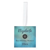 Blauwe Waterverf kerstfeestdag Bunco Kubus Ornament (Voorkant)