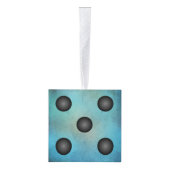 Blauwe Waterverf kerstfeestdag Bunco Kubus Ornament (Rechts)